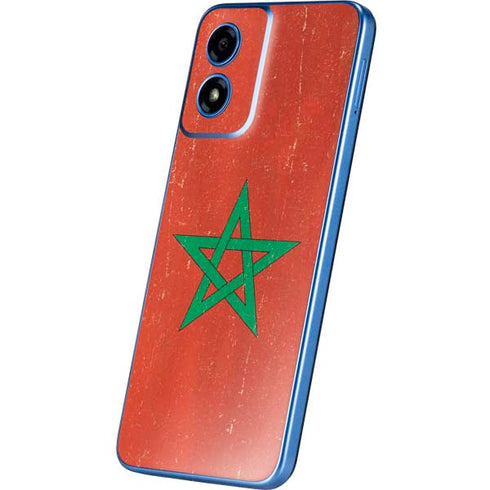 Morocco Flag Distressed Moto G Play 4G (2024) Skin